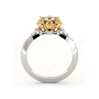 Uniqe Prong Sunnflower Engagement Ring