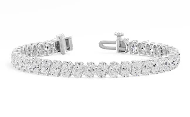 Oval North South Tilt Tennis Bracelet