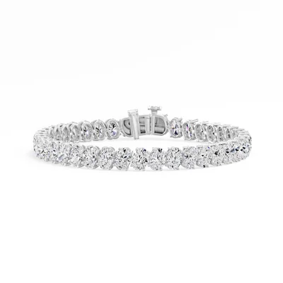 Oval North South Tilt Tennis Bracelet