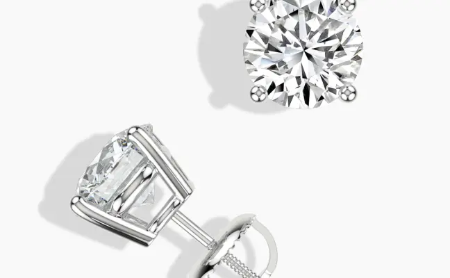 Premium 5 Carat diamond earrings - screw back