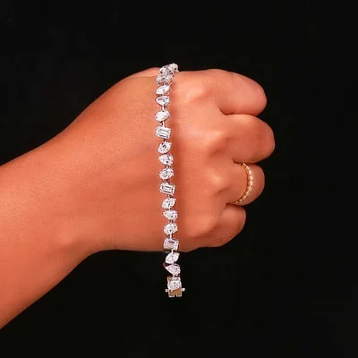 Multi-Shaped Lab Grown Diamonds Tennis Bracelet