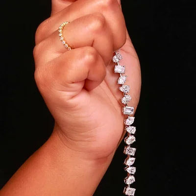 Multi-Shaped Lab Grown Diamonds Tennis Bracelet