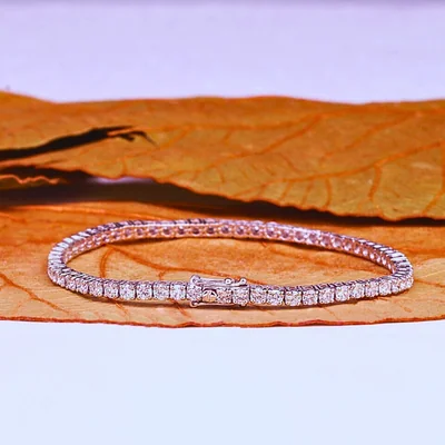 Round Cut Lab Grown Diamond Tennis Bracelet