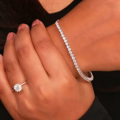 Round Cut Lab Grown Diamond Tennis Bracelet