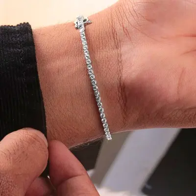 Round Cut LAB Diamond Tennis Bracelet