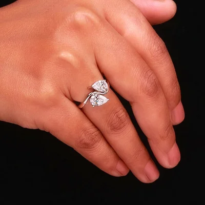 Pear Cut Toi Et Moi Lab Grown Diamond Ring