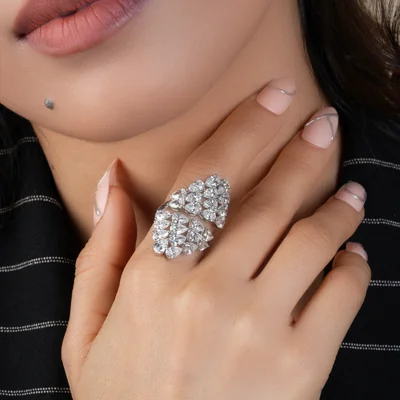 Pear-cut Lab-grown Diamond Bypass Ring