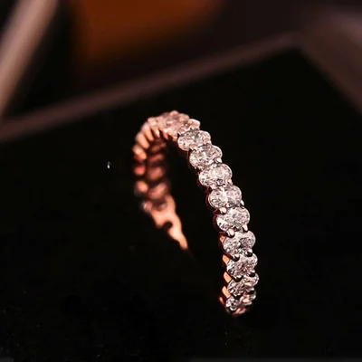 Oval Diamond Full Eternity Band Ring