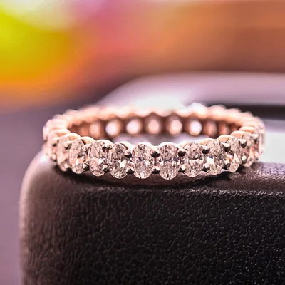Oval Diamond Full Eternity Band Ring