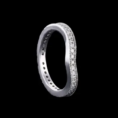 Curved Pavé Lab Grown Diamond Wedding Ring