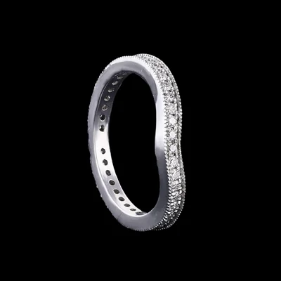 Curved Pavé Lab Grown Diamond Wedding Ring