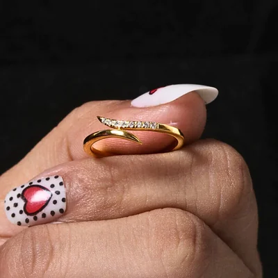 Modern Curvy Bypass Diamond Wedding Band