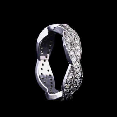 Twisted Diamond Eternity Band Ring