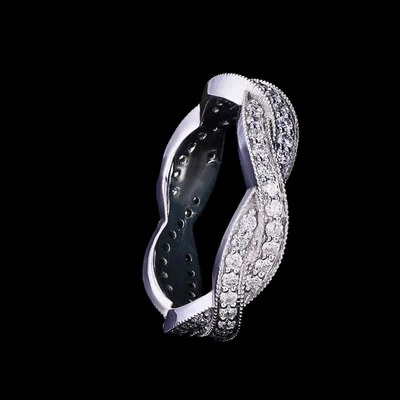 Twisted Diamond Eternity Band Ring