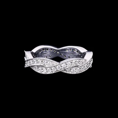Twisted Diamond Eternity Band Ring