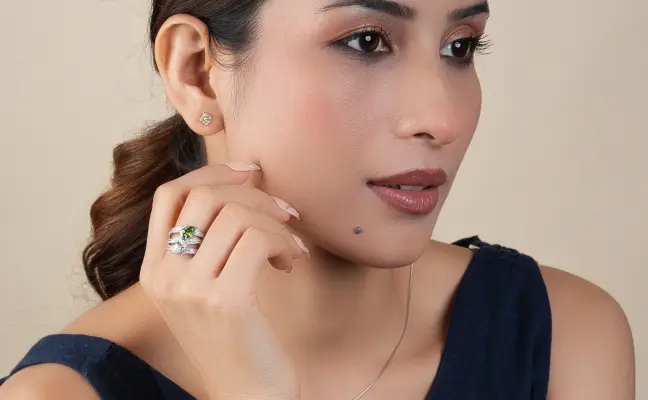 Crossover Multi Layered Pear Cut Diamond Cocktail Ring