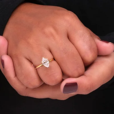 Dutch Marquise Lab Grown Diamond Solitaire Ring