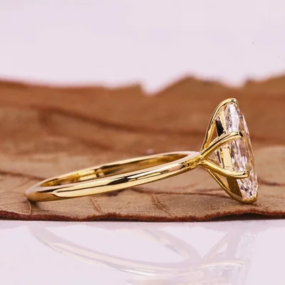 Dutch Marquise Lab Grown Diamond Solitaire Ring