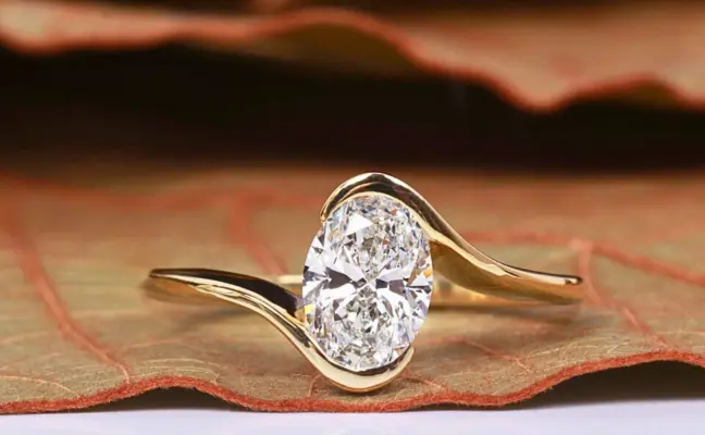 Oval Cut Lab Grown Diamond Bypass Engagement Ring