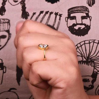 Oval Cut Lab Grown Diamond Bypass Engagement Ring