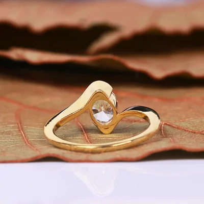 Oval Cut Lab Grown Diamond Bypass Engagement Ring