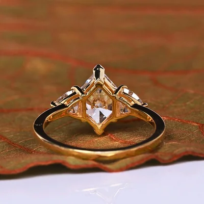 Dutch Marquise Cut Three Stone Lab Grown Diamond Engagement Ring