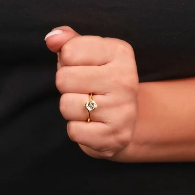 1 Carat Asscher Cut Lab Grown Diamond Ring