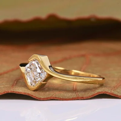 1 Carat Asscher Cut Lab Grown Diamond Ring