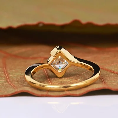 1 Carat Asscher Cut Lab Grown Diamond Ring