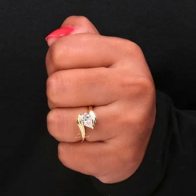 Pear Cut Lab Grown Diamond Bypass Ring