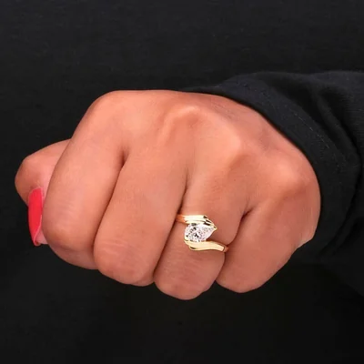 Pear Cut Lab Grown Diamond Bypass Ring