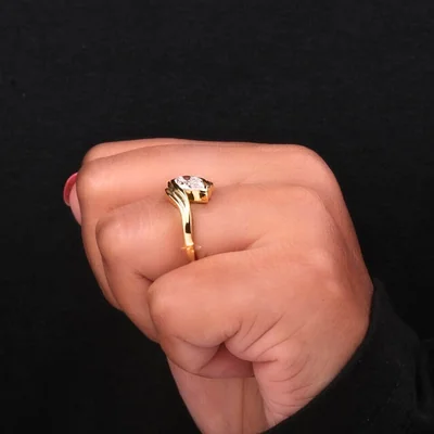 Pear Cut Lab Grown Diamond Bypass Ring