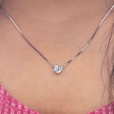 1.00 Carat Heart Shape Lab Grown Diamond Pendant