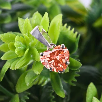 Vivid Red Heart Shape Lab Grown Diamond Pendant