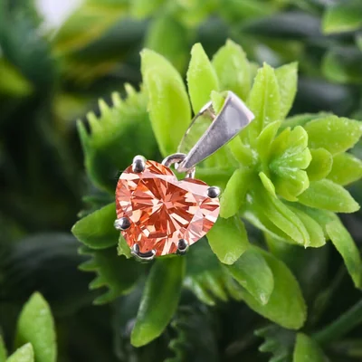 Vivid Red Heart Shape Lab Grown Diamond Pendant