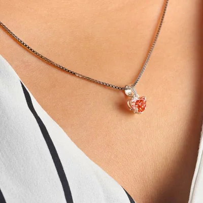 Vivid Red Heart Shape Lab Grown Diamond Pendant