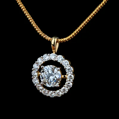 Luxury Round Solitaire Halo Lab Grown Diamond Pendant
