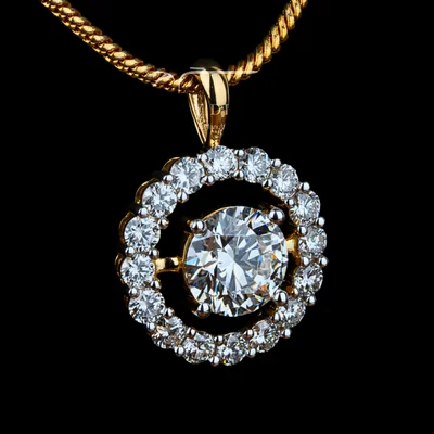 Luxury Round Solitaire Halo Lab Grown Diamond Pendant