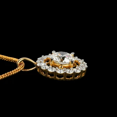 Luxury Round Solitaire Halo Lab Grown Diamond Pendant