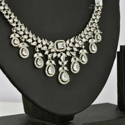 Statement Pear Drop Lab Grown Diamond Necklace & Earrings Set