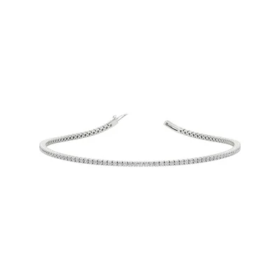 Four Prong 1 CT TW Natural Diamond Tennis Bracelet