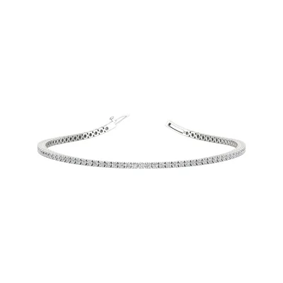 Four Prong 1.25 CT TW Natural Diamond Tennis Bracelet
