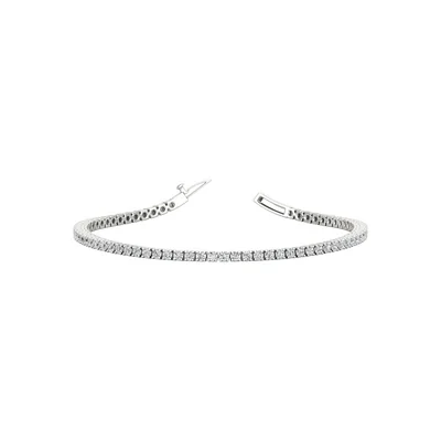 Four Prong 1.5 CT TW Natural Diamond Tennis Bracelet