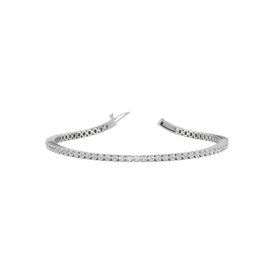 Four Prong 2 CT TW Natural Diamond Tennis Bracelet