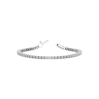 Four Prong 2.5 CT TW Natural Diamond Tennis Bracelet
