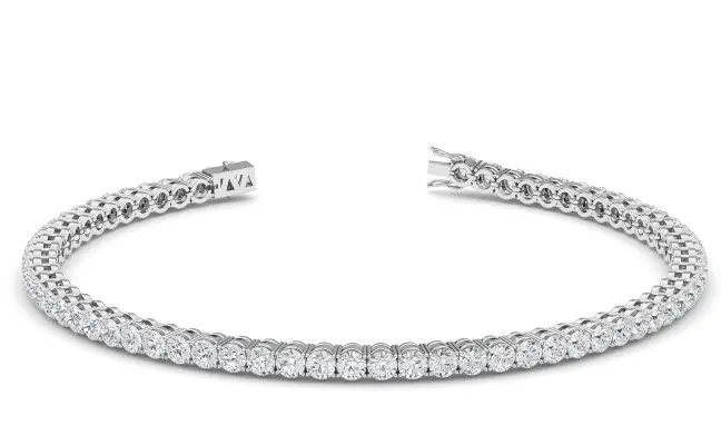 Four Prong 3 CT TW Natural Diamond Tennis Bracelet