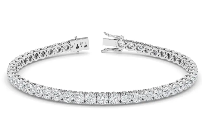 Four Prong 10 CT TW Natural Diamond Tennis Bracelet