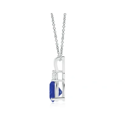 Stunning Natural Tanzanite Pendant Set in 14kt White Gold