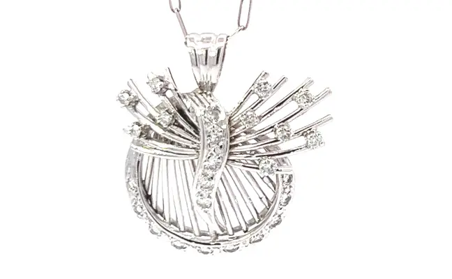 14K white gold pendant