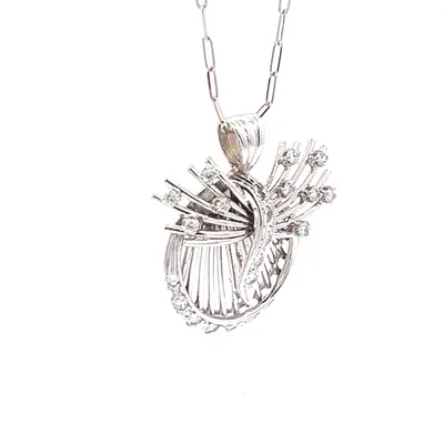 14K white gold pendant